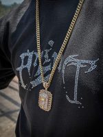 Custom 100% Cotton Rhinestone T-Shirt | Screen Print + Rhinestone Logo | Bulk Streetwear Manufacturer - Image 2